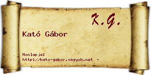 Kató Gábor névjegykártya