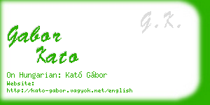 gabor kato business card