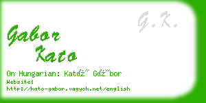 gabor kato business card